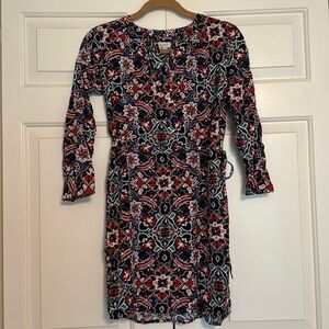 Ann Taylor Loft Multi Color Long Sleeve Dress XSP